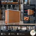 20" × 20" Water-to-Air Heat Exchanger – 3-Row Hydronic HVAC Coil