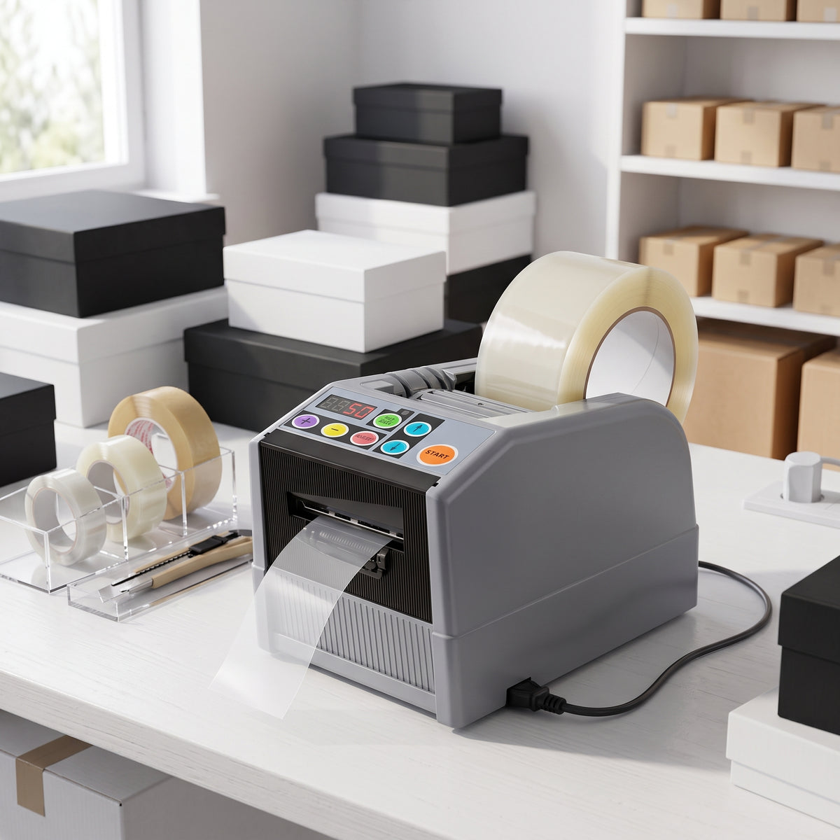 Automatic Electric Tape Dispenser & Cutter – Packaging & Shipping Machine