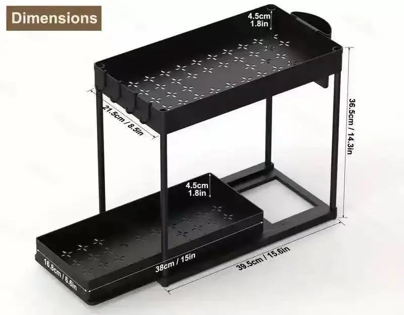 2-Tier Sliding Cabinet Organizer