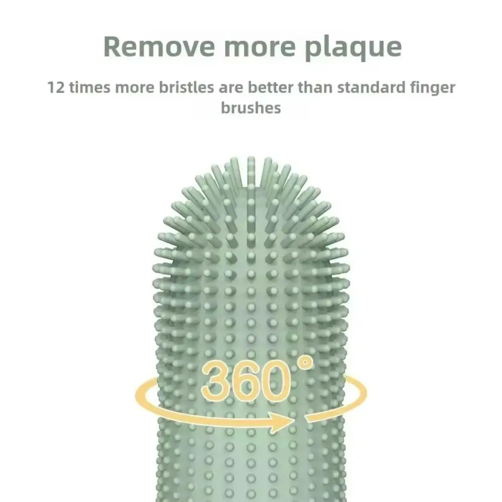 360° Soft Silicone Finger Toothbrush for Dogs & Cats
