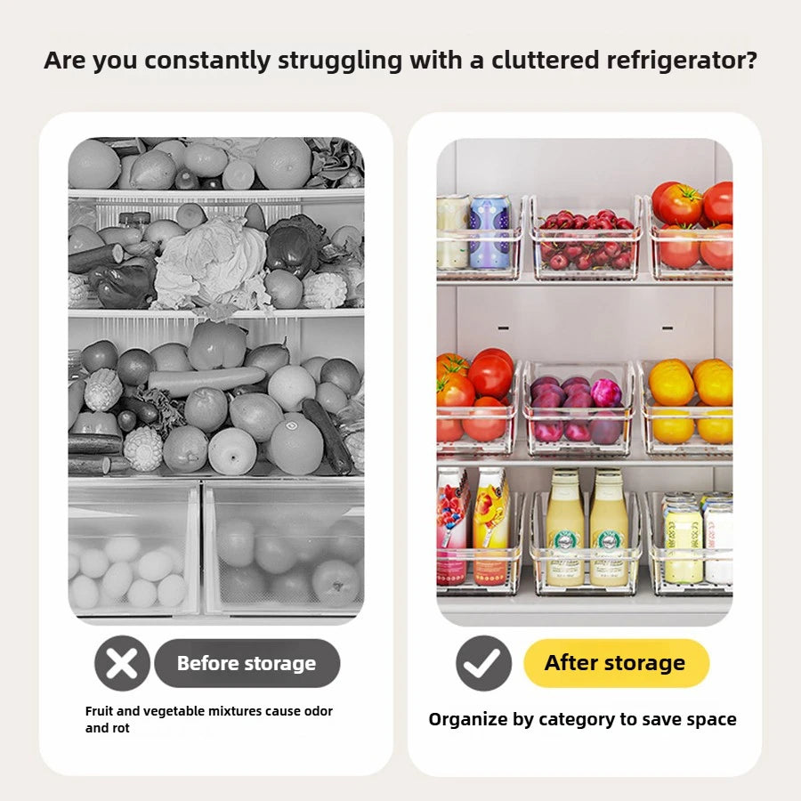Clear Refrigerator Organizer Bin