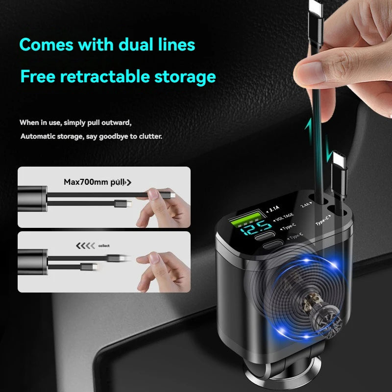 5-in-1 Retractable Car Charger
