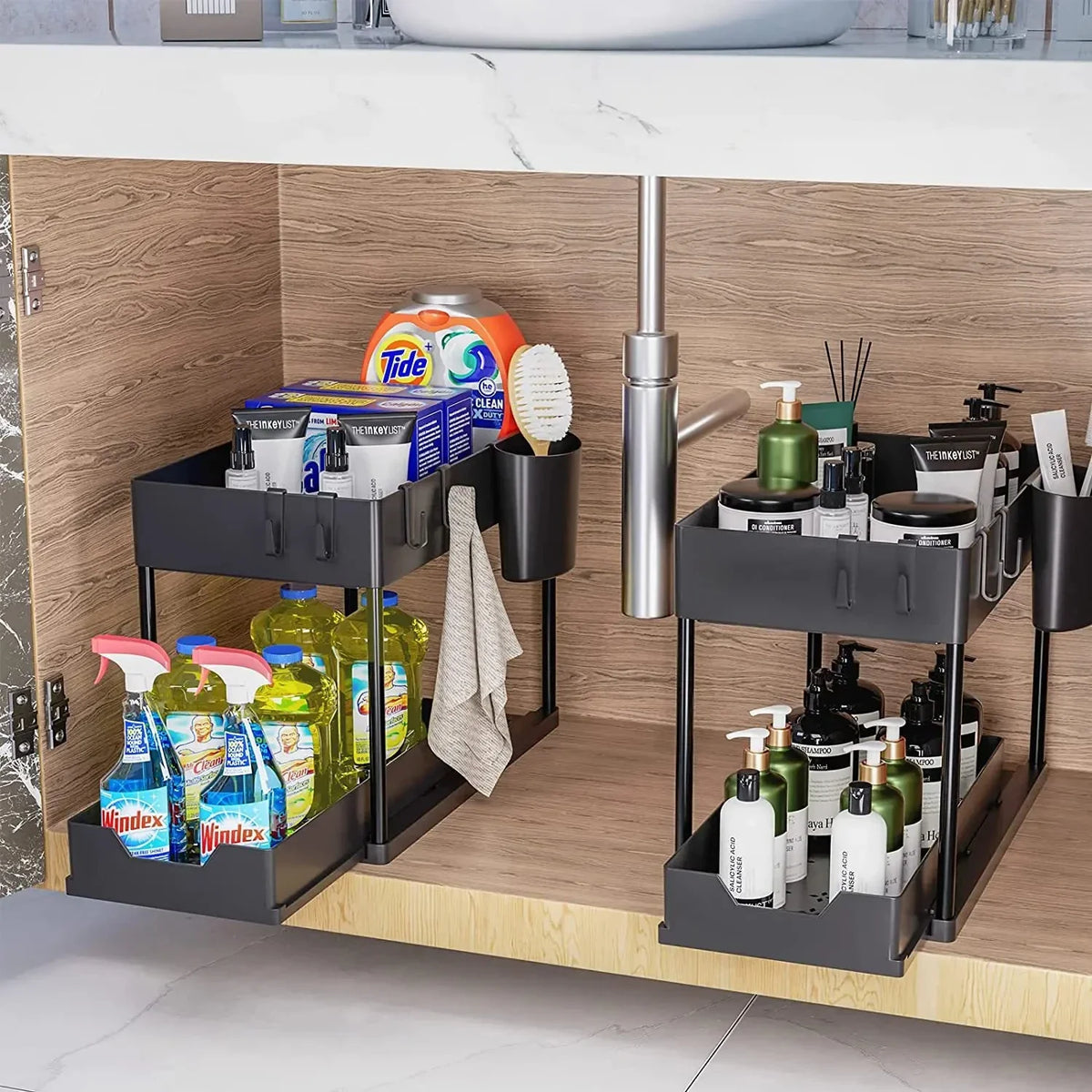 2-Tier Under-Sink Organizer with Hooks