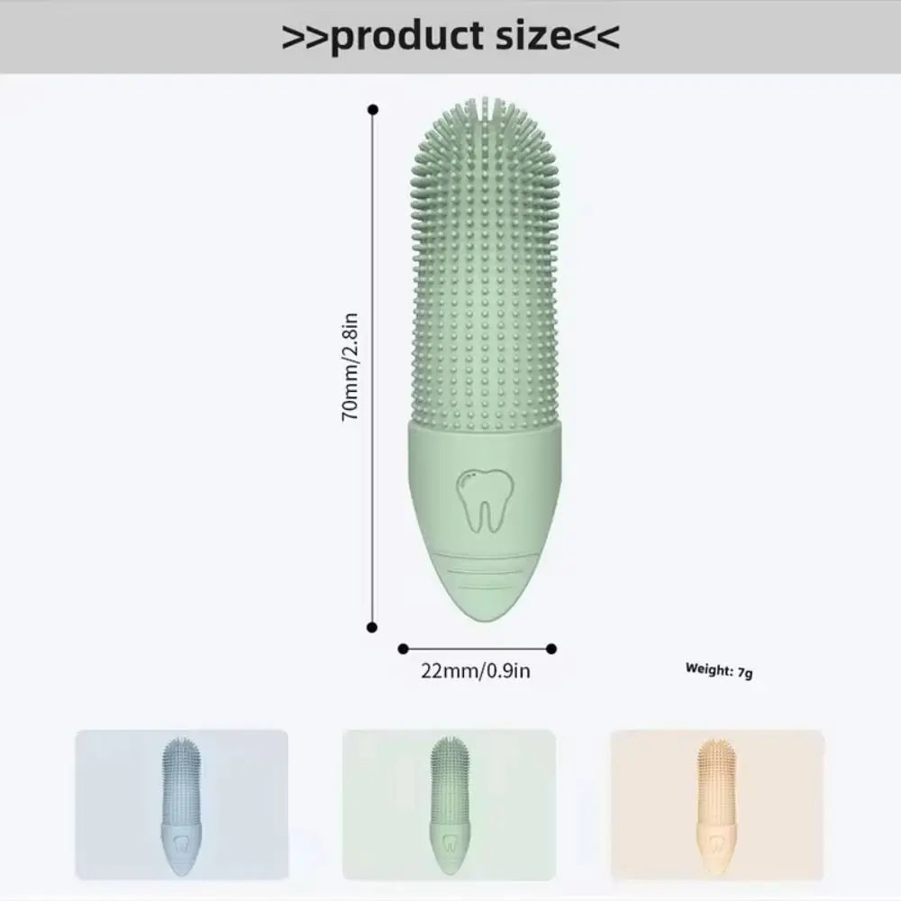 360° Soft Silicone Finger Toothbrush for Dogs & Cats