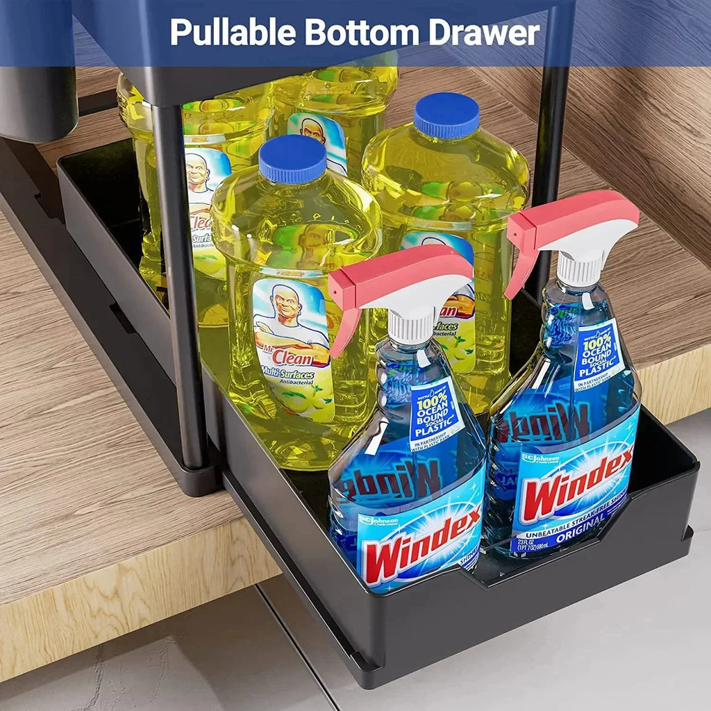 2-Tier Under-Sink Organizer with Hooks