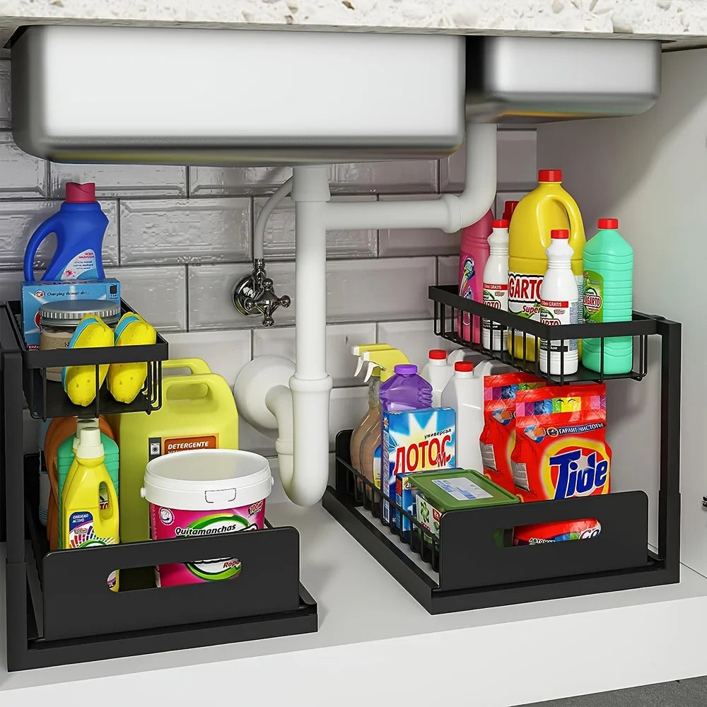 2-Tier Sliding Under-Sink Organizer