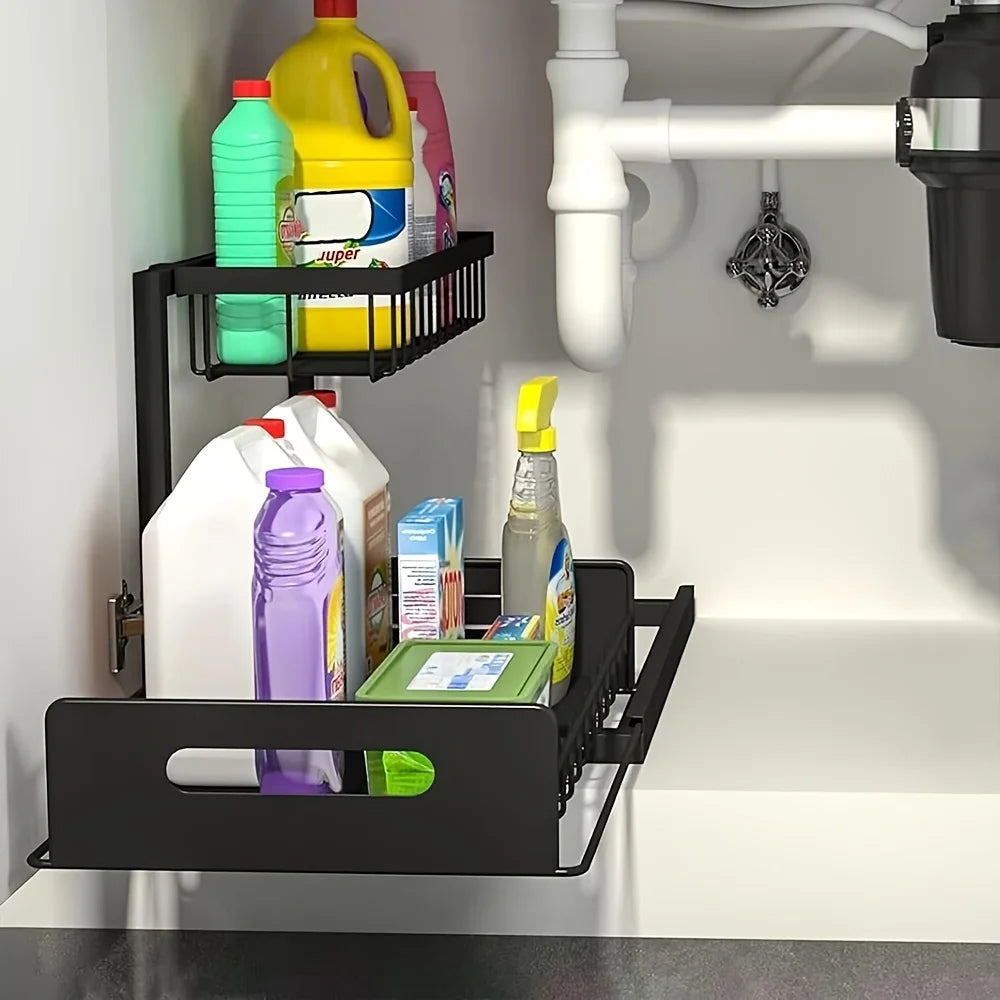 2-Tier Sliding Under-Sink Organizer