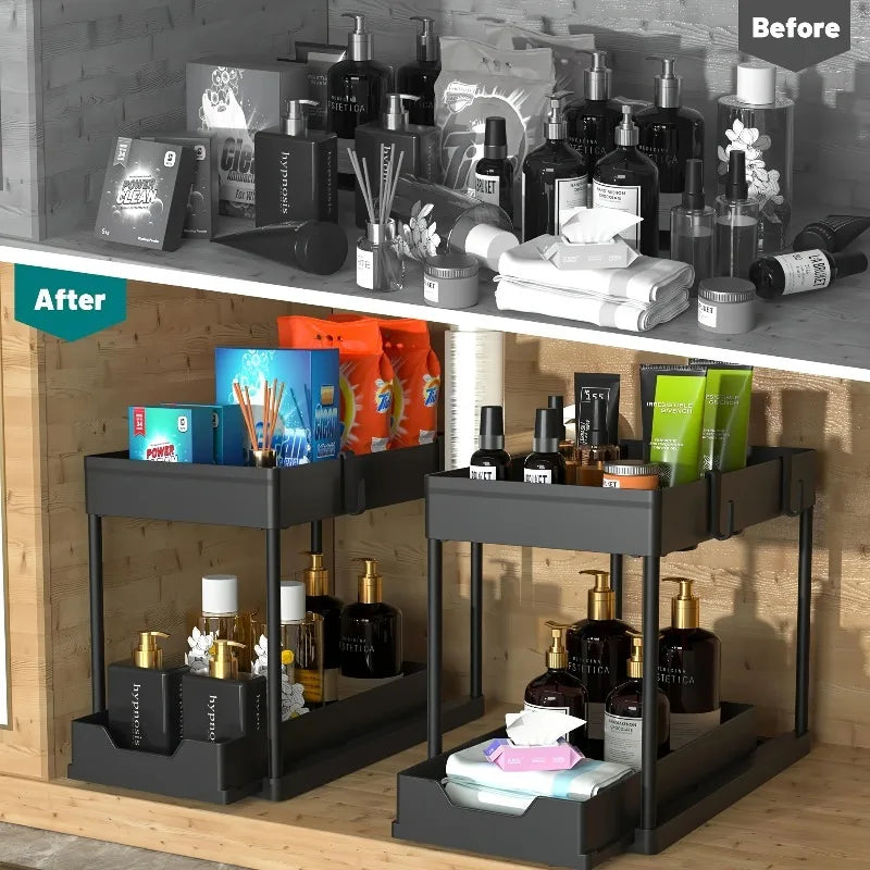 2-Tier Under-Sink Organizer with Hooks