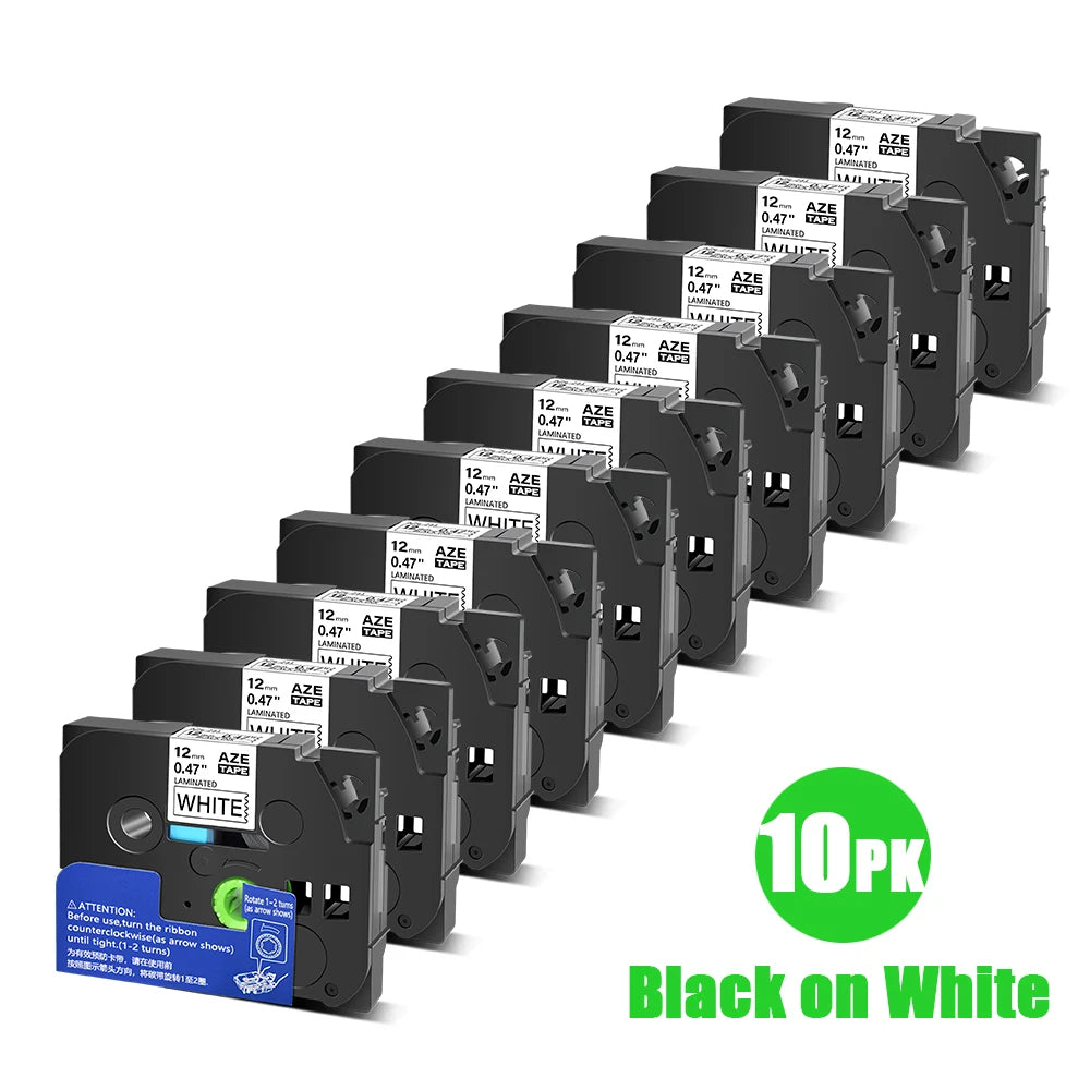 Compatible P-Touch Label Tape Multipack – 5 & 10 Pack, 6mm–24mm