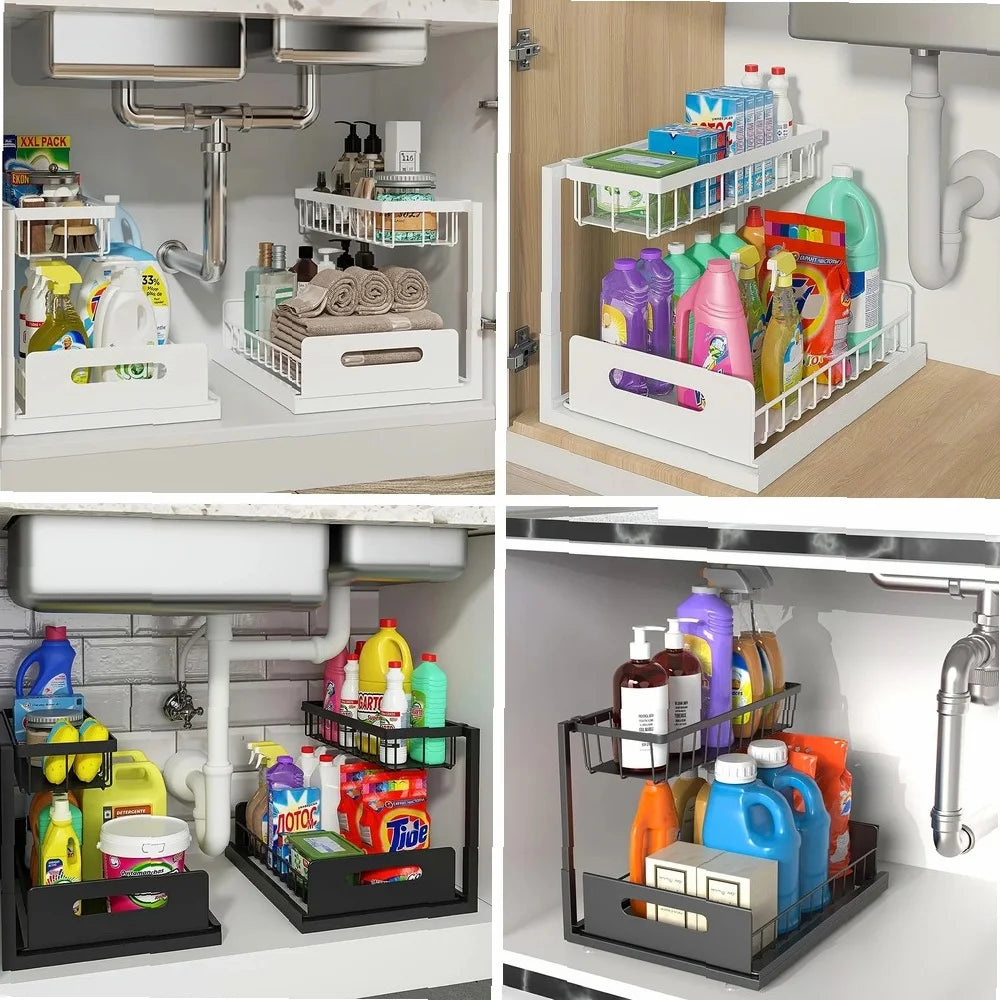 2-Tier Sliding Under-Sink Organizer