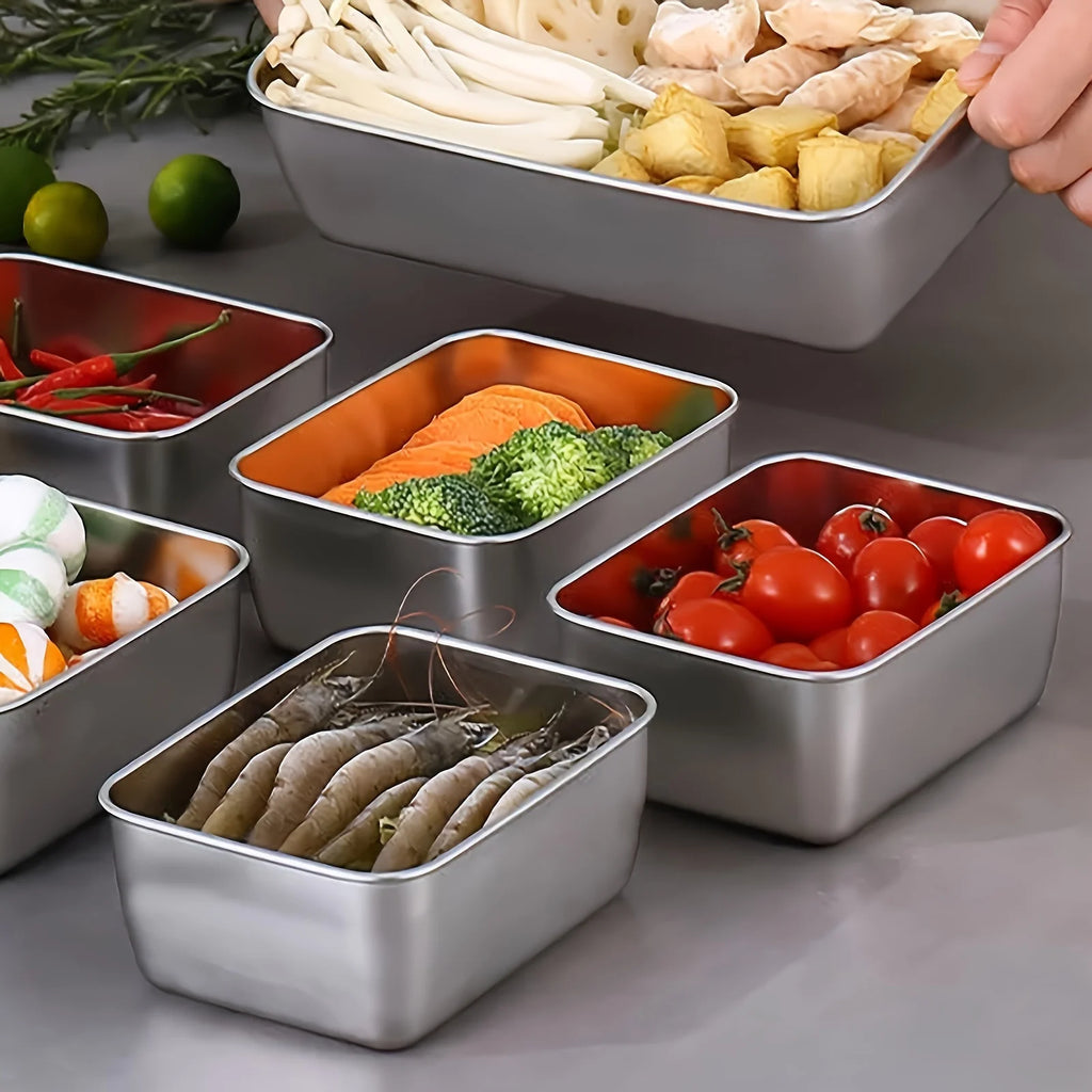 6-Piece Stainless Steel Food Storage Container Set