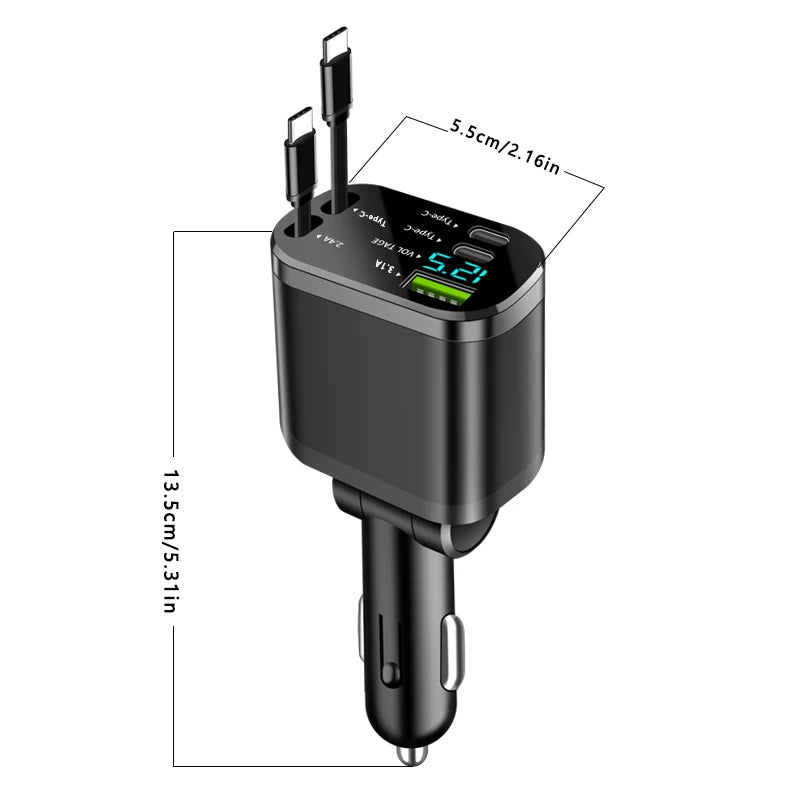 5-in-1 Retractable Car Charger