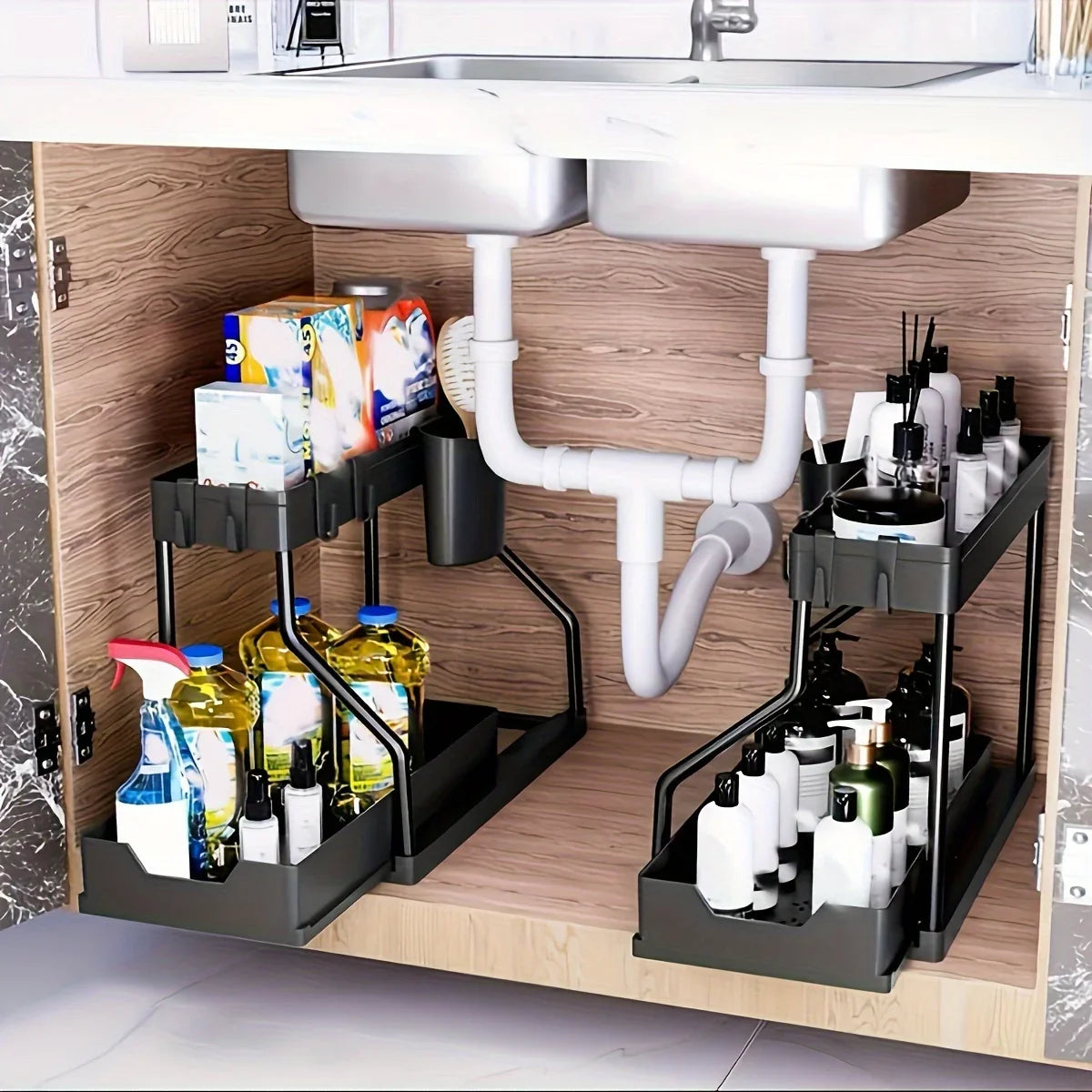2-Tier Under-Sink Storage Drawer