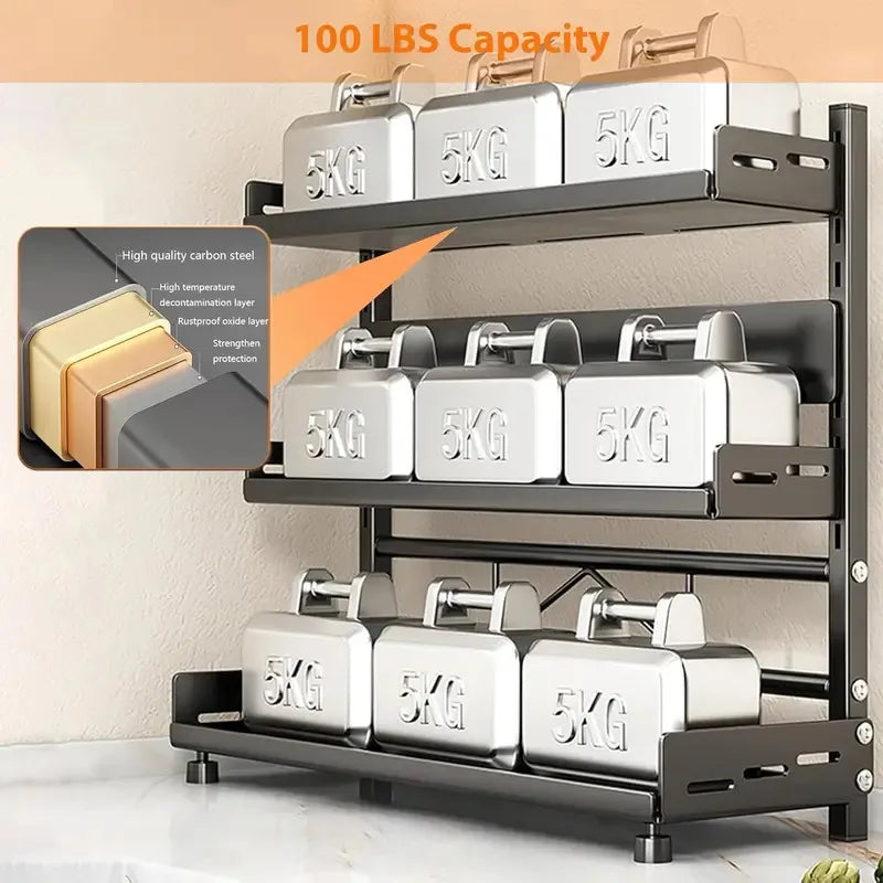 3-Tier Adjustable Countertop Spice Rack and Kitchen Organizer