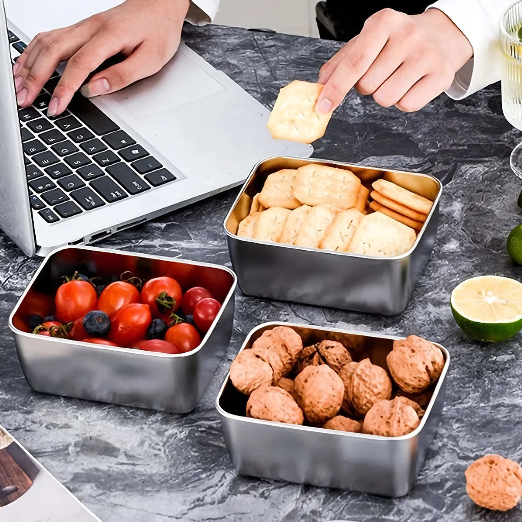 6-Piece Stainless Steel Food Storage Container Set