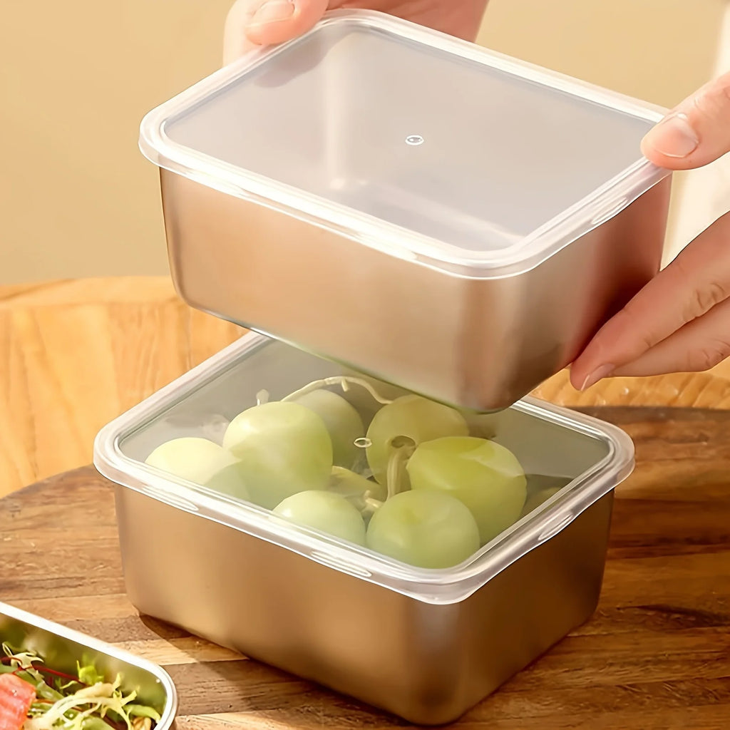 6-Piece Stainless Steel Food Storage Container Set