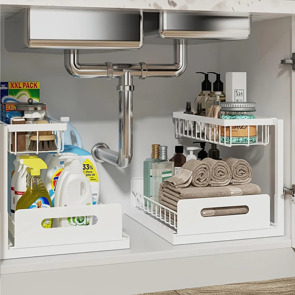 2-Tier Sliding Under-Sink Organizer