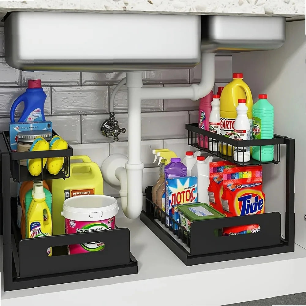 2-Tier Sliding Under-Sink Organizer