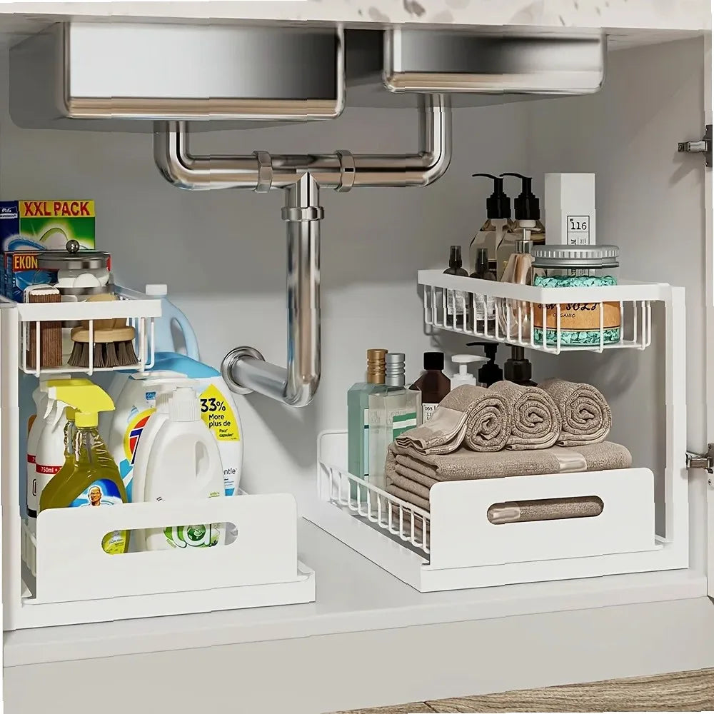 2-Tier Sliding Under-Sink Organizer