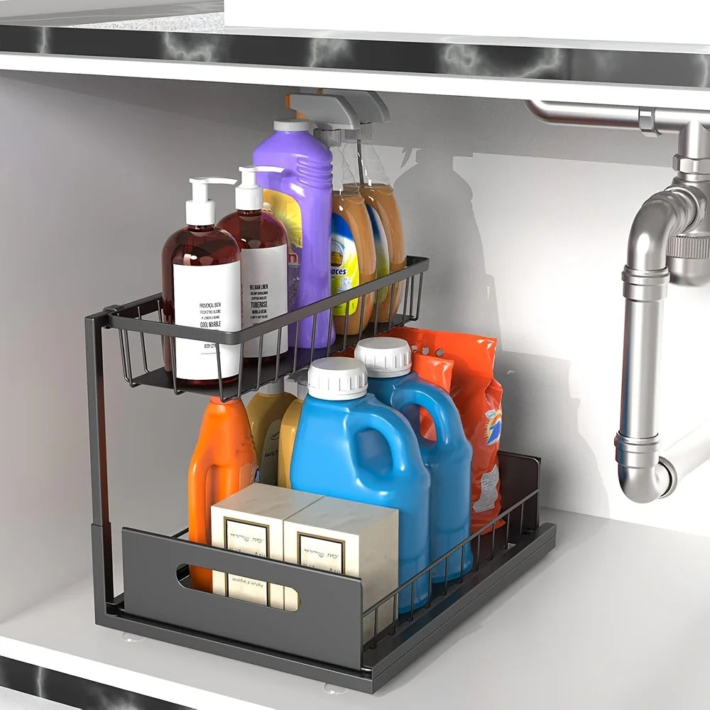 2-Tier Sliding Under-Sink Organizer