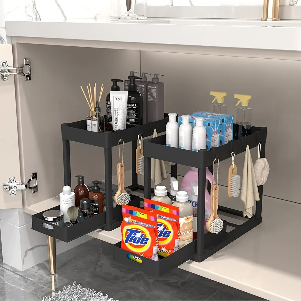 2-Tier Sliding Cabinet Organizer