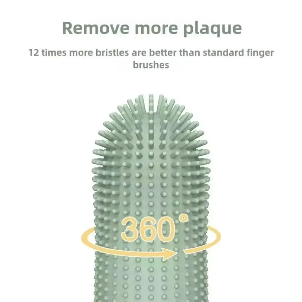 360° Soft Silicone Finger Toothbrush for Dogs & Cats