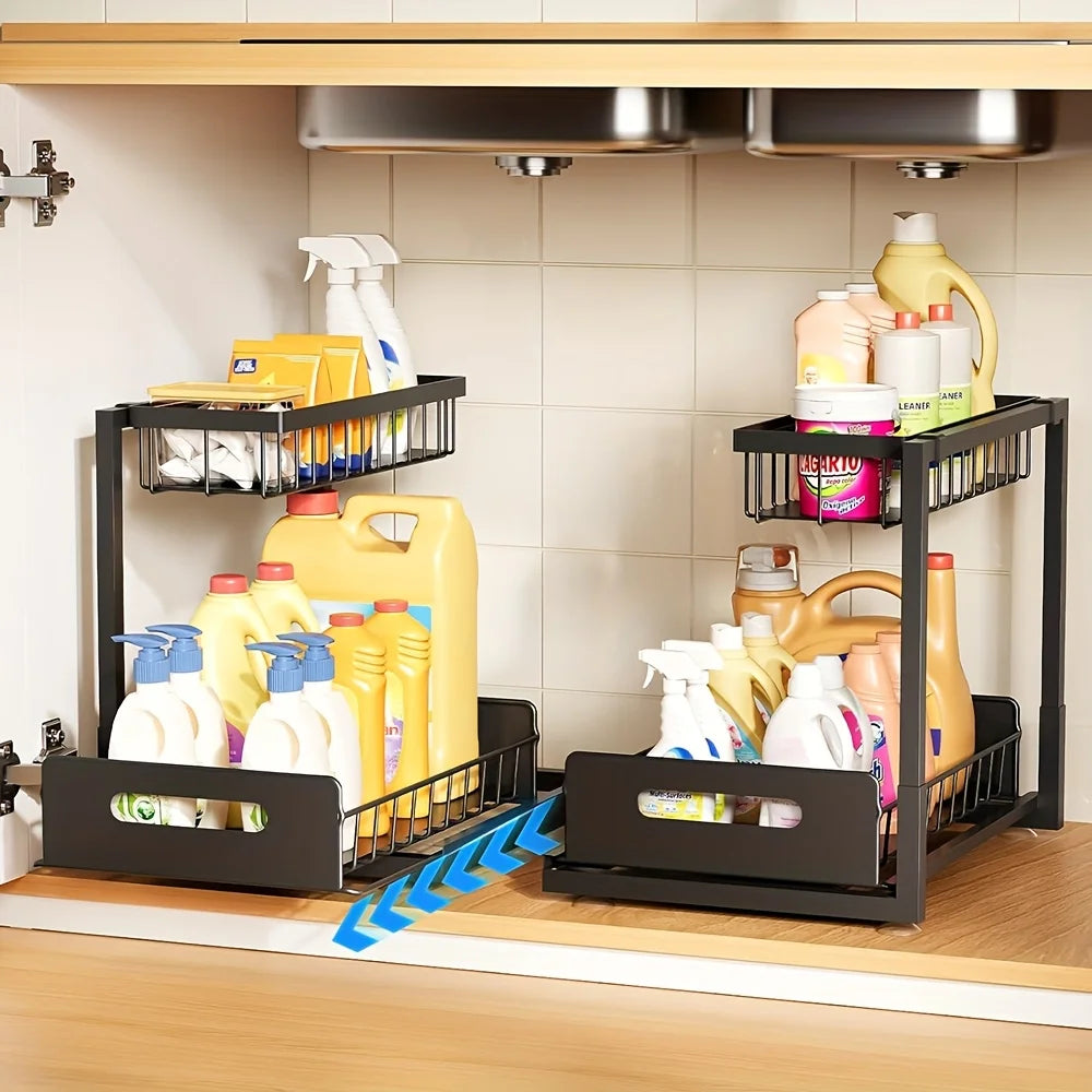 2-Tier Sliding Under-Sink Organizer