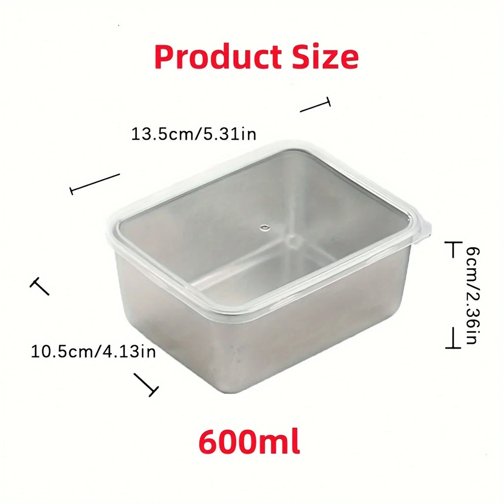 6-Piece Stainless Steel Food Storage Container Set