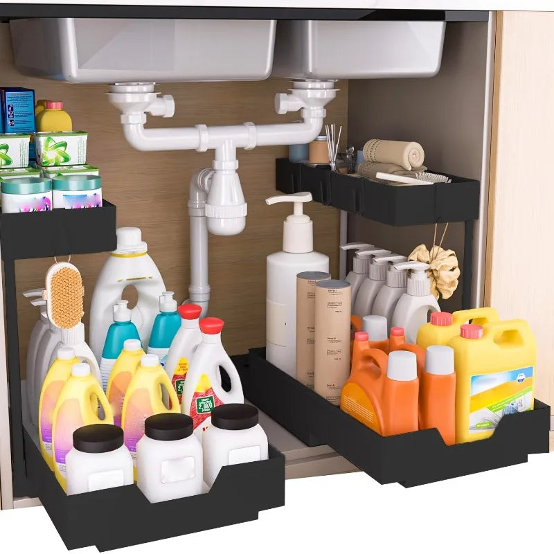 2-Tier Under-Sink Organizer with Hooks