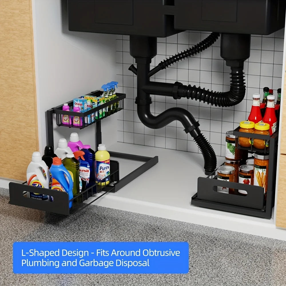 2-Tier Sliding Under-Sink Organizer
