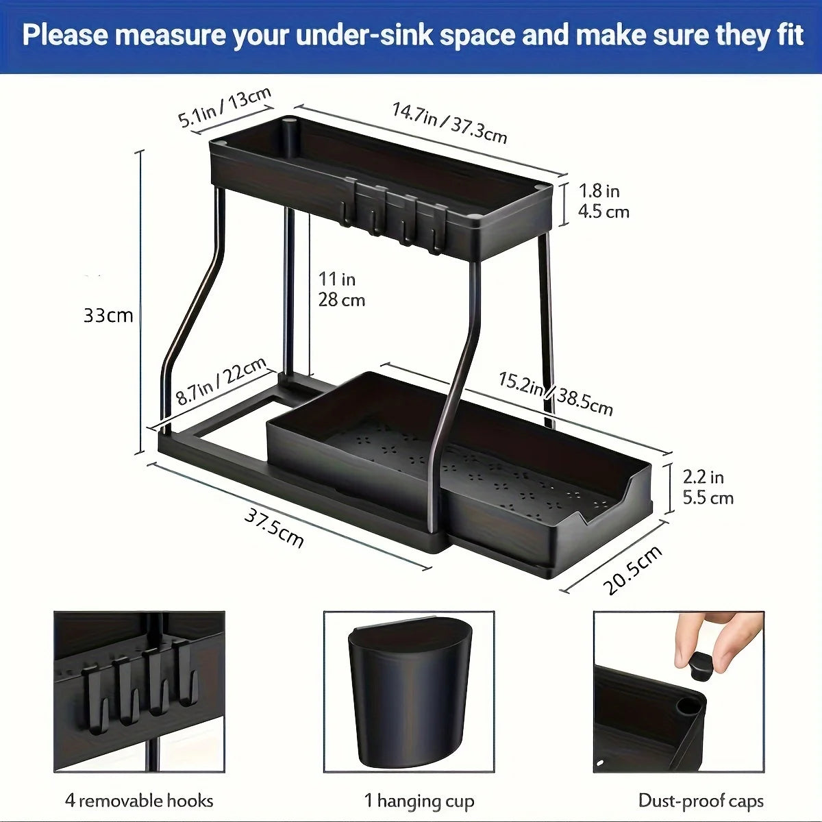 2-Tier Under-Sink Storage Drawer