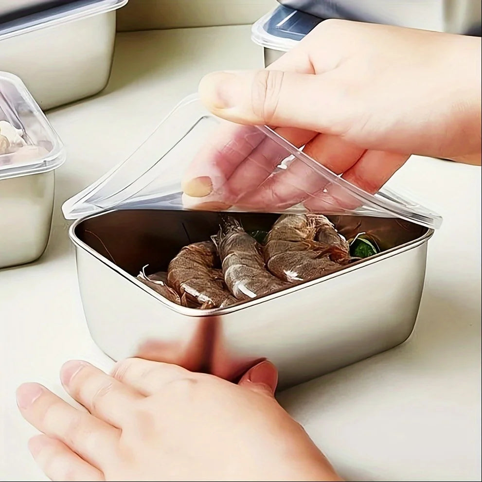 6-Piece Stainless Steel Food Storage Container Set