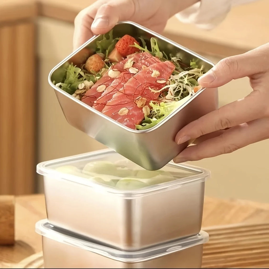 6-Piece Stainless Steel Food Storage Container Set